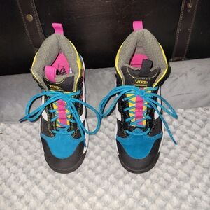 Vans Sneakers - Black, Blue, and Pink Accents